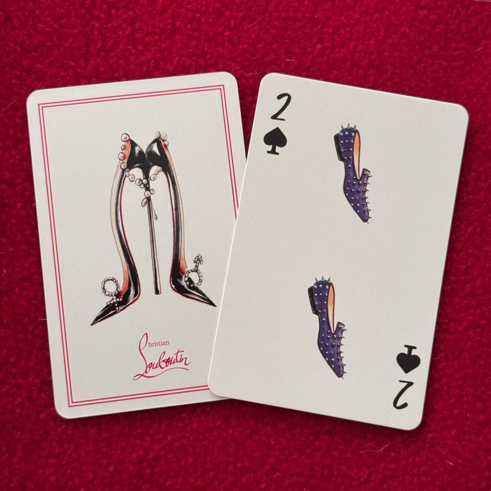 Christian Louboutin 2 Spades ♠️ Black and Red High Heels highly collectible Card